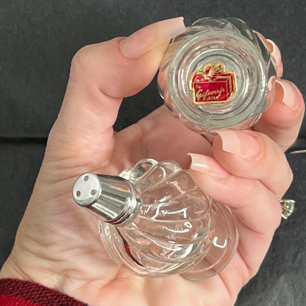 Transparent Crystal Clear Glass Salt and Pepper Shakers Set